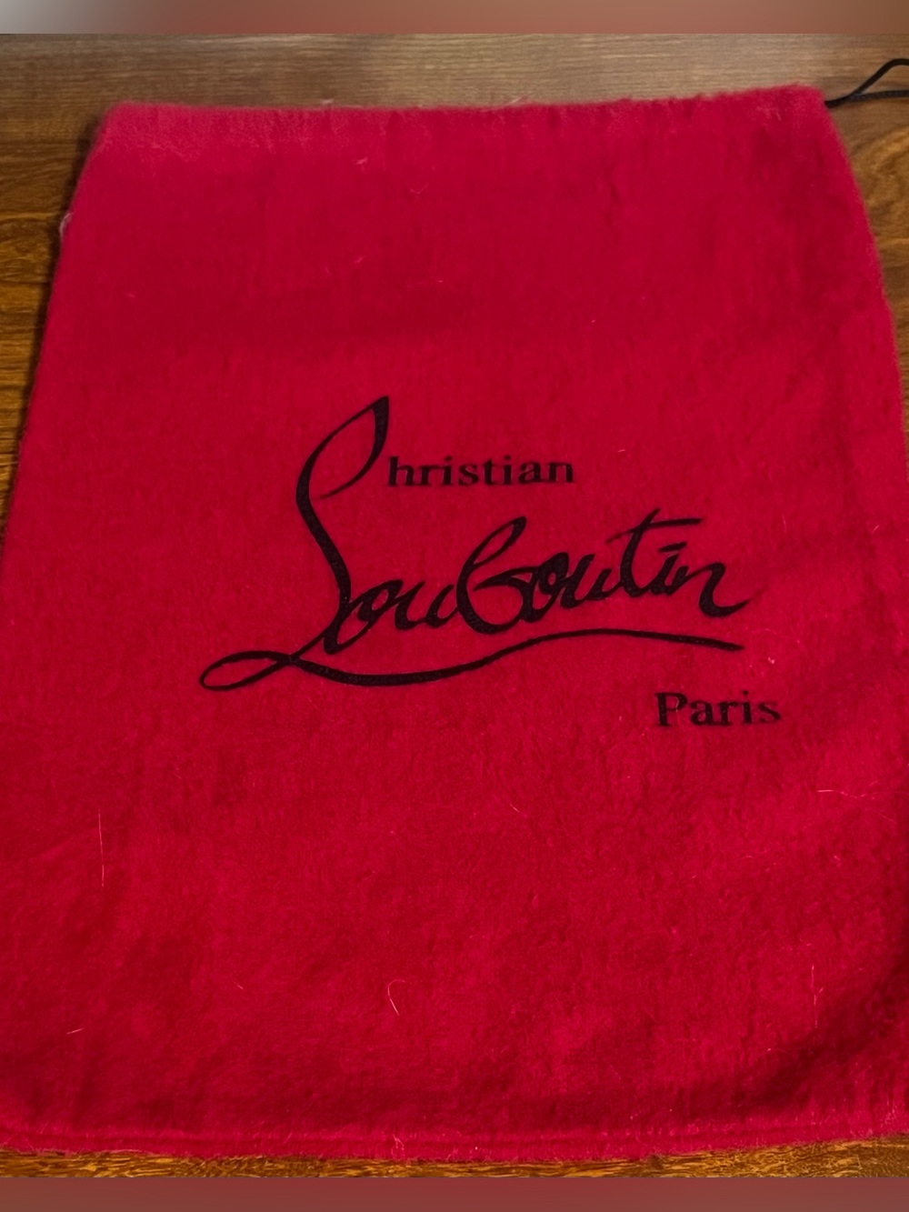 Christian Louboutin Red Velvet Logo Dust Pouch - Picture 2 of 5